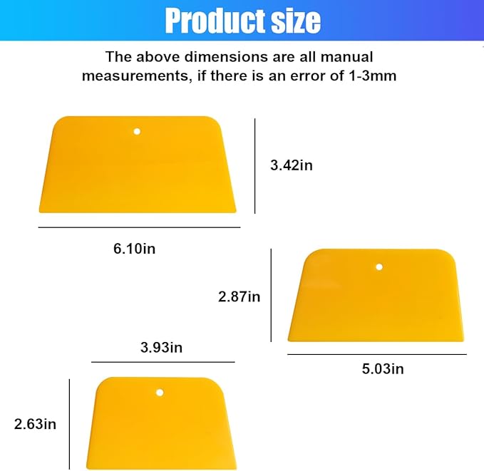 ZIMISI Car Body Filler Spreaders, 4, 5, 6 Inch Caulking Tools, Reusable Hard Plastic Spreader Tool, Automotive Body Fillers Spreader for Applying Fillers, Putties, Glazes, Caulks, Paint (6PCS)