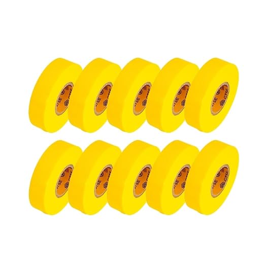 GTSE Yellow Electrical Tape, 10 Rolls – Waterproof, Industrial Grade Vinyl, 3/4 in x 66ft– Strong Self-Adhesive PVC Electric Tape for Wire Insulation, 7 Mil, 600V – UL/CSA Listed