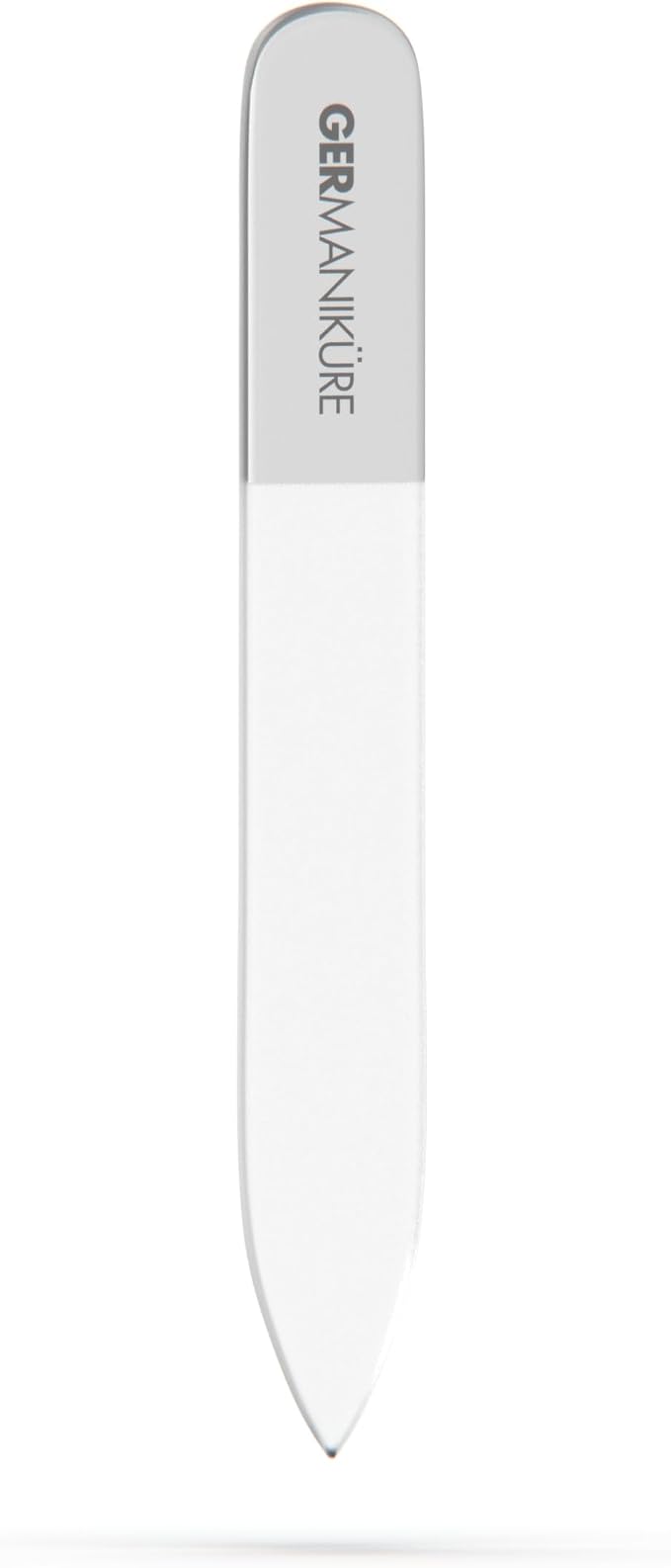 GERMANIKURE Czech Crystal Gray Glass Nail File with No Case - Small Travel Design - Professional Manicure & Pedicure Products for Smooth Easy Shaping of Natural Nails