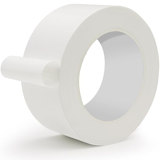 White Duct Tape Heavy Duty Waterproof, 2 Inches x 32 Yards, Strong, Durable, Easy-Tear by Hand, Residue-Free for Home Repairs, Fixed Carpet Edge, DIY Projects