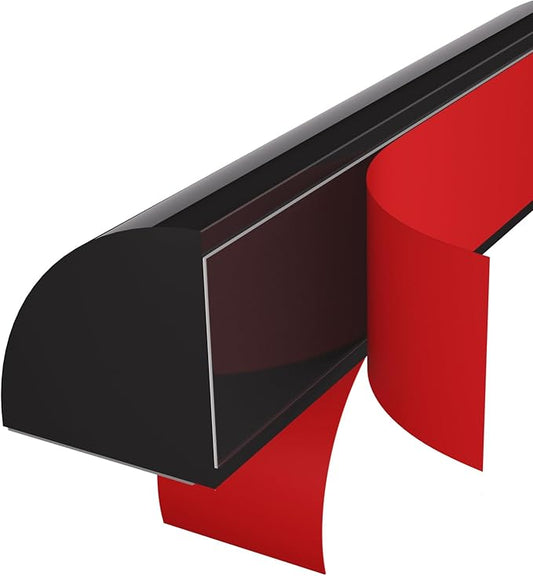 Flexible Quarter Round Molding, Mini Peel and Stick Rubber Trim Molding(Black,480Inch)