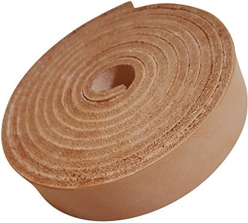 TOFL Genuine Leather Strap | Top Grain Cowhide Strip – Natural (2 Pack) | 72" L x 5/8" W x 1/16" Thick | Suede Backing | Leather Craft Supplies | Leatherworking & DIY Repair Projects | 4-5 oz