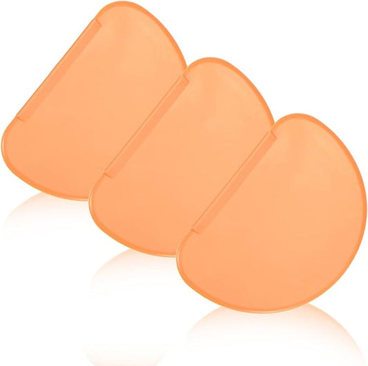3PCS Dough Scraper Set, Plastic Bread Dough Scraper Tool, Flexible Bowl Scraper with Curved Edge, Kitchen Bench Scrapers for Bread Sourdough Cake Batter Pastry Cheese, Orange