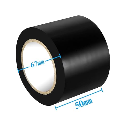 Maveek 2 Rolls Electrical Tape 2 Inch PVC Waterproof Repair Insulation Tape Roll Black Colored, for Outdoor Pipes or Windows in Winter Cold Weather, Self Adhesive Garage Door Workshop Tool Bag