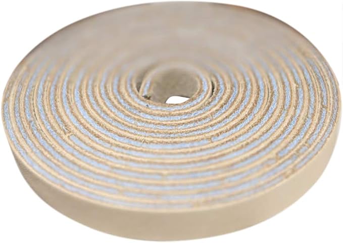 TOFL Genuine Leather Strap, Top Grain Cowhide Craft Strip – Beige (3 Pack) | 72" L x 3/8" W x 1/8" Thick | Suede Backing | Leather Craft Supplies | Easy to Cut & Stitch | DIY Projects & Repairs | 7–8 oz