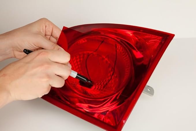 3M Auto High-Strength Lens Repair Film, 3.5 in x 7.75 in, Assorted Sheets: Red / Amber / Clear, Weatherproof & Airtight Seal, Flexible Film Repairs Flat or Curved Lenses on Truck & Car Lights (03345)