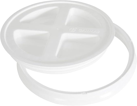 Gamma2 Gamma Seal Lid for Utility Buckets - Fits 3.5, 5, 6 & 7 gallon buckets, White, Made in USA