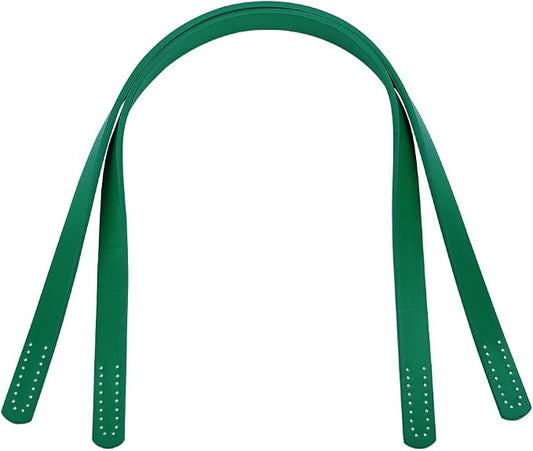 PH PandaHall 24 Inch Leather Bag Handles 2pcs Green Leather Bag Straps 0.7 Inch Wide Sew on Purse Handles Short Handbag Strap Replacement Handle for DIY Shoulder Bags Tote Crochet Bag Repair