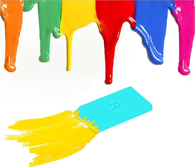 DGAGA 1 Pack of Mini Squeegees, Self Adhesive Silk Screen Stencil Squeegee Turquoise Silicone Screen Printing Tools for Applying Mesh Stencils Ink or Chalk Paste Scraper