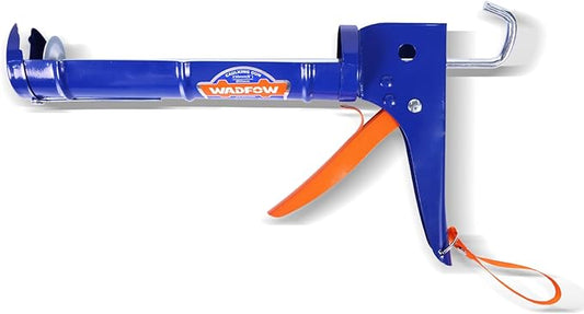 WADFOW Caulking Gun, No Drip Caulk Gun,9" Drip Free Hand Caulking Gun with Comfort Grip,Smooth Round Rod for 10oz Caulk Tubes,WCG2309D,Blue