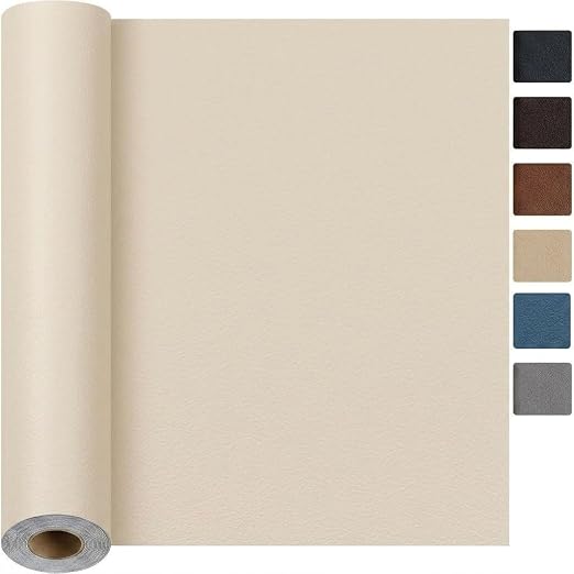 Qextce Leather Repair Patch Tape, Beige, 8x100 Inch | Self-Adhesive, Waterproof, Wear Heat Resistant, Vinyl Leather Repair Kit, For Furniture, Car Seat, Sofa, Couch, Luggage