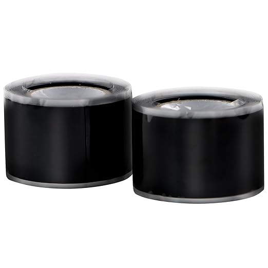 FOURGUN Waterproof Silicone Tape (Black, 2 Rolls Black)