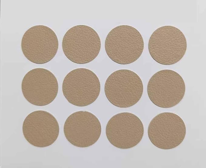 KyMar Round Leather Repair Patch for Furniture, Tape Self Adhesive for Couches Car Seat Sofa Jackets Handbags (OneSize,Camel 02)