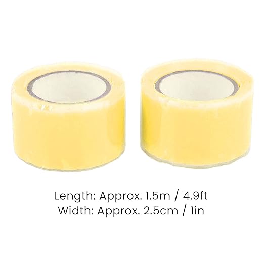 Self Fusing Silicone Tape, Waterproof Insulation Adhesive Tape, 2 Rolls 1.5m x 2.5cm - Heat, Easy Tear, Durable Pipe and Hose Repair Solution (Yellow)