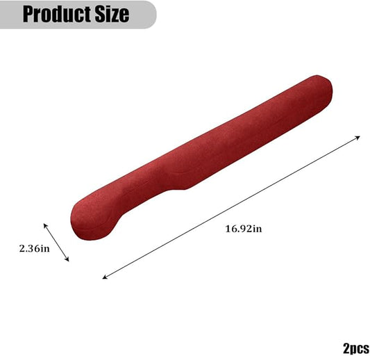 2PCS Car Seat Gap Filler, 2PCS Leather Between Chair Console Gap Plug to Impede ltems from Dropping, Automotive Interior Seat Seam Guard Stopper, Universal for Sedan RV Truck (Red)