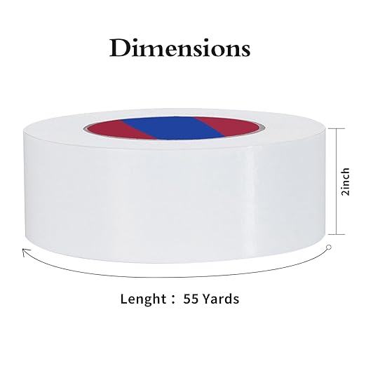 White Heavy Duty Duct Tape, 2 Inch x 55 Yards, Industrial Grade Waterproof & UV Resistant, Strong Adhesive for Indoor Outdoor Repairs, Crafts, Home Improvement, Moving Packing and DIY Projects