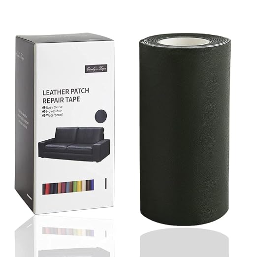 Leather Repair Tape kit Self Adhesive Patch Heavy Duty Retro Blackish Green 4 x 60 inch for Furniture Couch Computer Chair