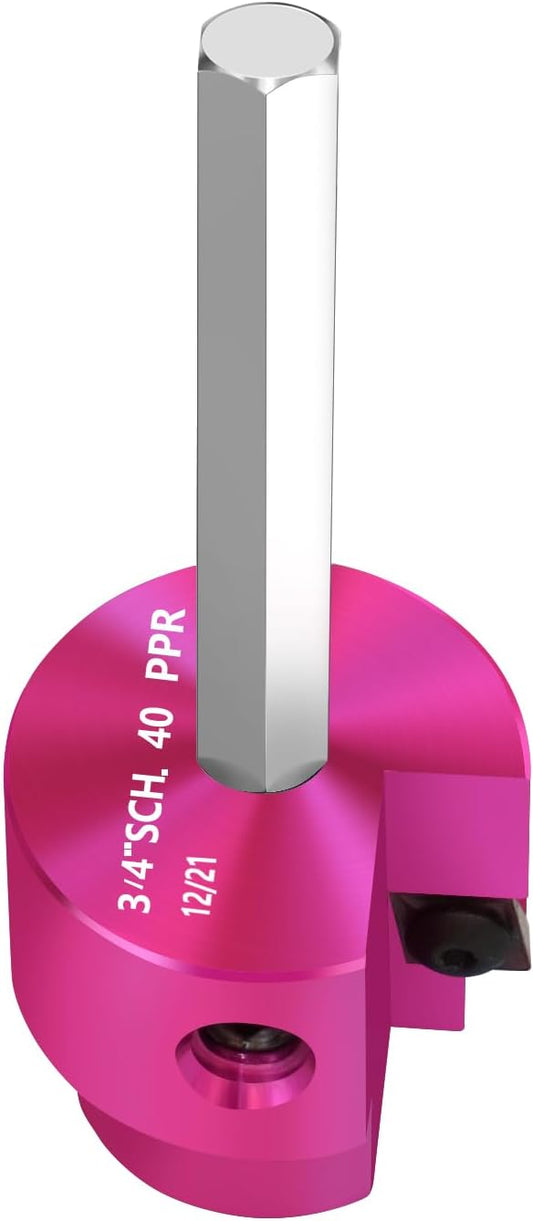 PVC Fitting Saver 3/4-Inch Head, PVC Pipe Reamer,Socket Saver with 1/4-Inch Hex Shaft,Plastic Pipe Fitting Reamer for Plumbing Sch.40 CPVC ABS Hub, Fit Standard 1/2" drills