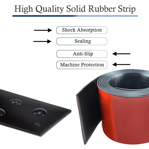 Neoprene Rubber Strips Self Adhesive Solid Rubber Sheets, Rolls & Strips for DIY Gaskets Crafts Pads Seals Warehouse Flooring Neoprene Sheet with Adhesive Backing (4" Wide x 1/5" Thick x 10' Long)