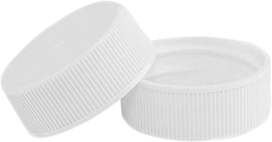 North Mountain Supply - 28-WP-15 28mm White Plastic Screw Caps with F217 Foam Liner - Pack of 15 Leak Proof Lids