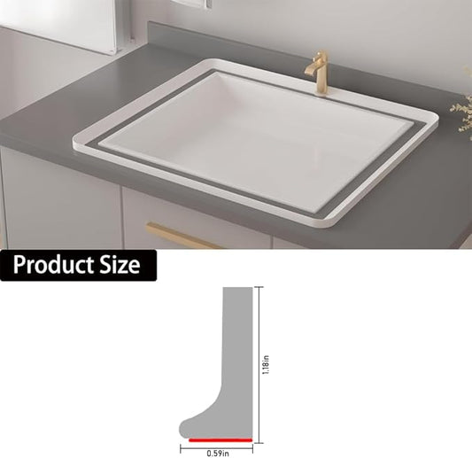 Shower Threshold Water Dam Barrier, Self Adhesive Silicone Waterproof Barrier Bathroom and Kitchen Shower Water Guard for Dry and Wet Separation Caulk Seal Strip Edge Trim (78Inch, Balck)
