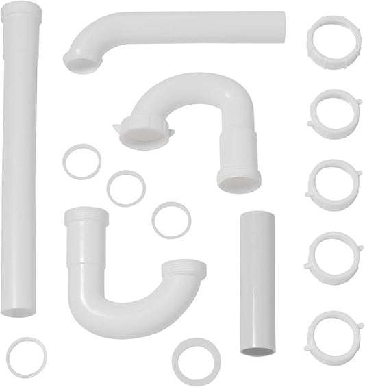 Waxman PlumbCraft 15-Piece Complete Bathroom Sink Drain Repair Kit 7027110N, Various Bathroom Sink Drain Pipes for Repairs to Problem Areas, Bathroom Sink Drain Assembly for Multiple Sink Pipe Options