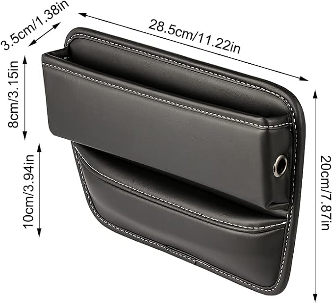 Riloer Car Organizers for Gap Leather Waterproof Car Seat Gap Fillers for Cars, Suvs, Trucks, Front Seat Gap Fillers for Phones, Keys, Cards, Glasses, Brown