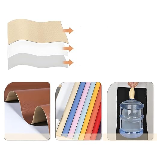 Khaki Leather Repair Patch Tape, 39.4 x 54 Inches Large Self-Adhesive Leather Repair Kit for Furniture, Car Seats, Vinyl Leather, Couches, Sofa, Chairs