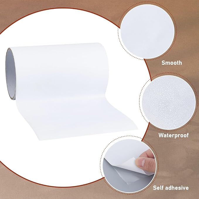 GORGECRAFT 1m*15cm Waterproof Repair Tape Vapors Barrier Tape Swim Ring Repair Patch Stickers White Multi-Purpose Duct Tape TPU Multi-Purpose Decor for Crawl Spaces Tile Roofing Shingles