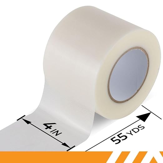 GTSE Wide Duct Tape, Clear, 4 Inches x 55 Yards (164 ft), Heavy Duty, Waterproof Repair Tape for Indoor or Outdoor Use, 48 Rolls