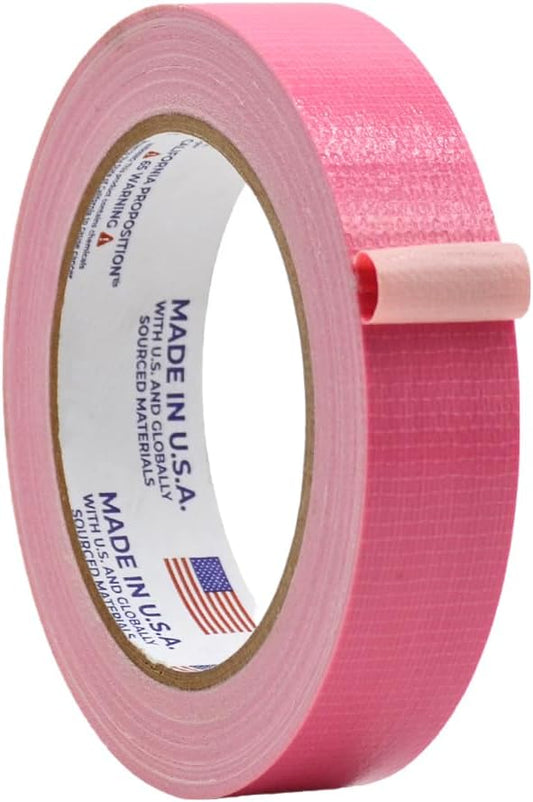 WOD DTC10 Advanced Strength Industrial Grade Pink Duct Tape, 1 inch x 60 ft. Waterproof, UV Resistant For Crafts & Home Improvement