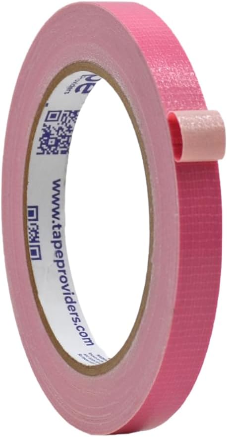 WOD DTC10 Advanced Strength Industrial Grade Pink Duct Tape, 1/4 inch x 60 ft. Waterproof, UV Resistant For Crafts & Home Improvement