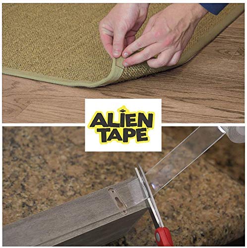 ALIEN TAPE Nano Double Sided Tape, 21-ft Multipurpose Removable Adhesive Transparent, Grip Mounting Washable Strong Sticky Heavy Duty for Carpet Photo Frame Poster Décor - As Seen On TV