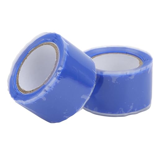Self Fusing Silicone Tape, Waterproof Insulation Adhesive Tape, 2 Rolls 1.5m x 2.5cm - Heat, Easy Tear, Durable Pipe and Hose Repair Solution (Blue)