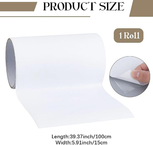 GORGECRAFT 1m*15cm Waterproof Repair Tape Vapors Barrier Tape Swim Ring Repair Patch Stickers White Multi-Purpose Duct Tape TPU Multi-Purpose Decor for Crawl Spaces Tile Roofing Shingles