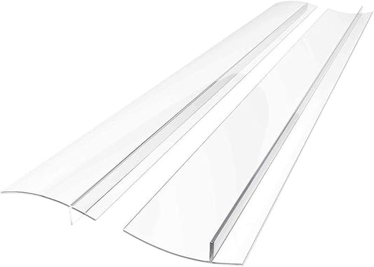 Linda’s Essentials Silicone Stove Gap Covers (2 Pack), Heat Resistant Oven Gap Filler Seals Spaces Between Stovetop and Counter, Easy to Clean Stove Side Guard (25 Inches, Clear)