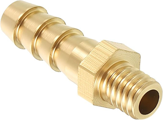 Pack of 1 Brass Hose Barb Fittings Adapter Connector 6mm Hose Barb to M6x1 Male Fittings for Home Machines, Massage Bathtubs, and Irrigation Systems