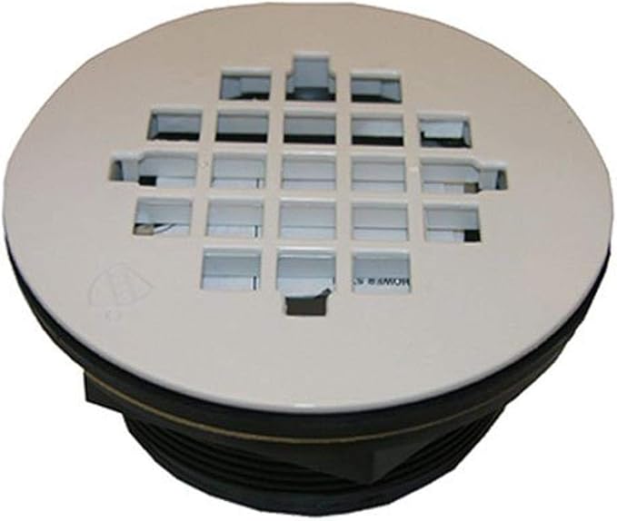 LASCO 03-1251 Shower Drain for Fiberglass Shower Stalls And Pans, White Finish