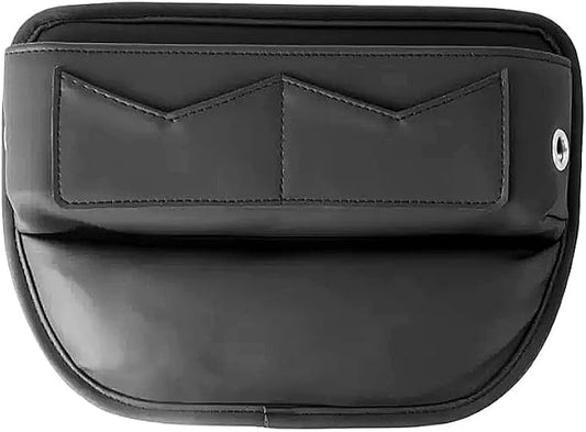 BLIRITEL Car Seat Gap Filler Organizer with Charging Hole, PU Leather Car Seat Gap Plug with Storage Slot, Car Console Side Organizer for Phone, Keys & Cards (Black)
