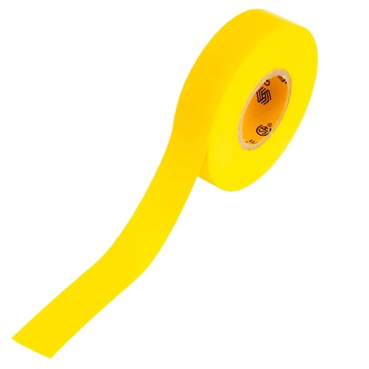 GTSE Yellow Electrical Tape, 1 Roll – Waterproof, Industrial Grade Vinyl, 3/4 in x 66ft– Strong Self-Adhesive PVC Electric Tape for Wire Insulation, 7 Mil, 600V – UL/CSA Listed