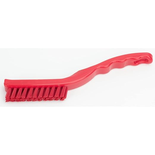 SPARTA Detail Brush Grout Brush, Crevice Brush with Hanging Hole for Bathroom, Kitchens, Countertop, Plastic, 9 Inches, Red
