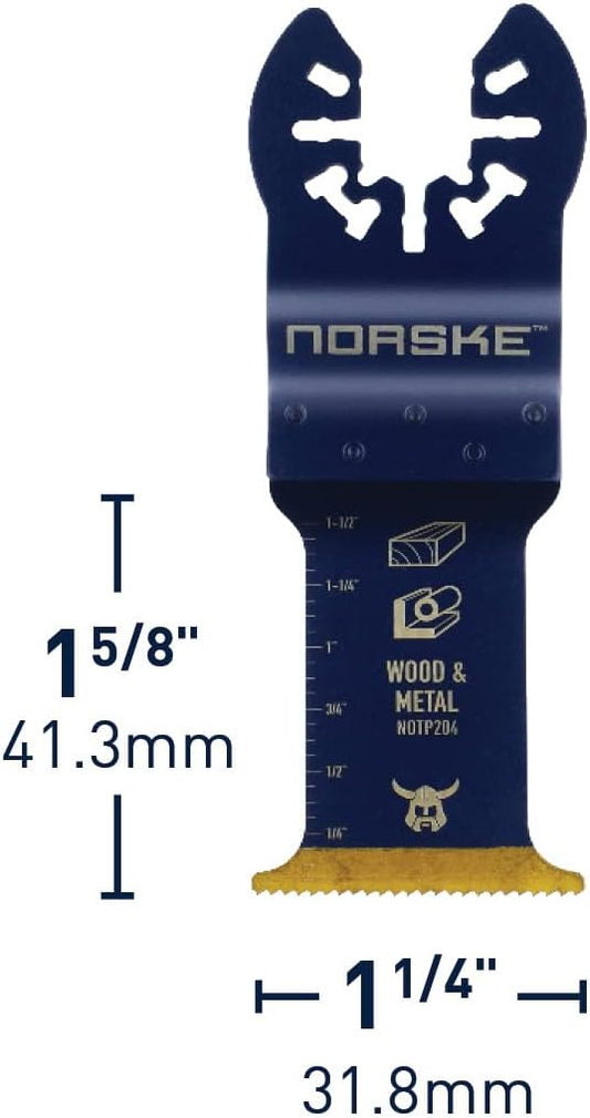 Norske Tools NOTP204 1-1/4 inch Metal Flush Cut Titanium Oscillating Multi Tool Accessory Blade
