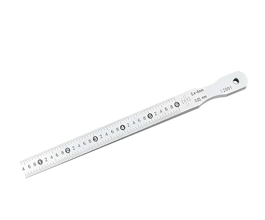 Precision Wedge Gap Feeler Gauge with High-Contrast Markings, Stainless Steel Taper Gauge for Automotive Repair & Metalworking - Easy-Read Scale Design, Clear Numerical Identification(0.4-6mm)