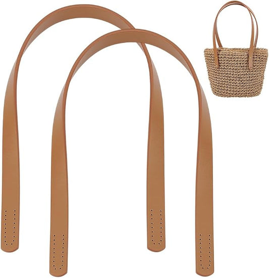 PH PandaHall 1 Pair(2pcs) Imitation Leather Purse Handles 23” Sew On Bag Handles Purse Handbags Strap Replacement for Purse Handbag Shoulder Tote Bag Making Supplies, Dark Khaki