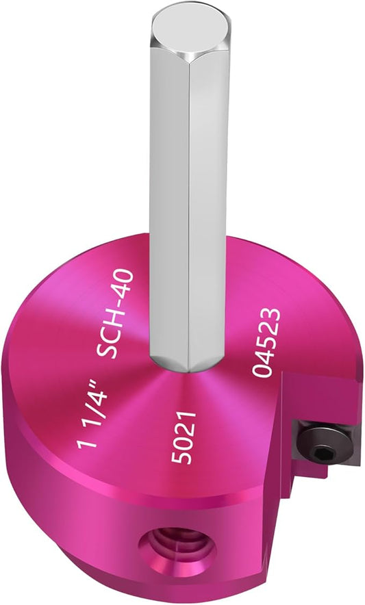 PVC Pipe Reamer 1-1/4 Inch Head, PVC Fitting Saver,Socket Saver with 3/8-Inch Hex Shaft,ABS Plastic Pipe Fitting Reamer Tool for Plumbing Sch.40 CPVC ABS Socket Hub Removing,Fit 1/2" Drills