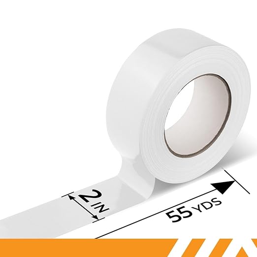 GTSE White Duct Tape, 2 Inches x 55 Yards (164 ft), Heavy Duty, Waterproof Repair Tape for Indoor or Outdoor Use, 1 Roll