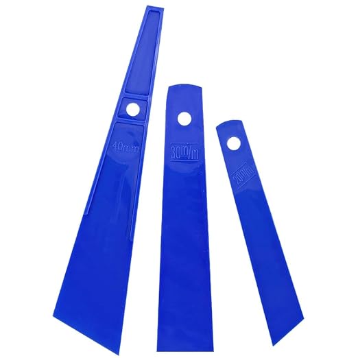 3Pcs Blue Plastic Glue Spreader Smear Plate Scraper Sticks Brushes Durable Flexible Easy to Clean Glue Applicator Spatula Kit Gap Filling Tool for Woodworking Leather Adhesive Projects,3Size