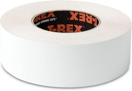 T-REX Ferociously Strong Tape, Duct Tape with UV Resistant & Waterproof Backing for Wood Brick Concrete and More, 30 yd. x 1.88", White, 1-Roll (241534)