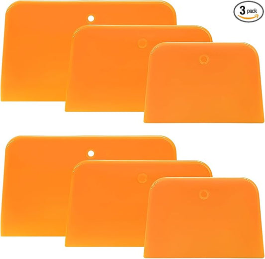 6 PCS Body Filler Spreaders, 4" 5" 6" Reusable Squeegee Flexible Car Body Filler Spreader Tool, Plastic Maintenance Tool for Automotive Applying Fillers Putties Glazes Caulks