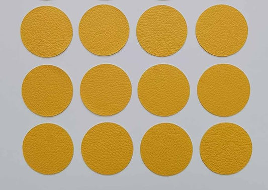 Round Leather Repair Patch for Furniture, Tape Self Adhesive for Couches Car Seat Sofa Jackets Handbags (OneSize,Yellow)